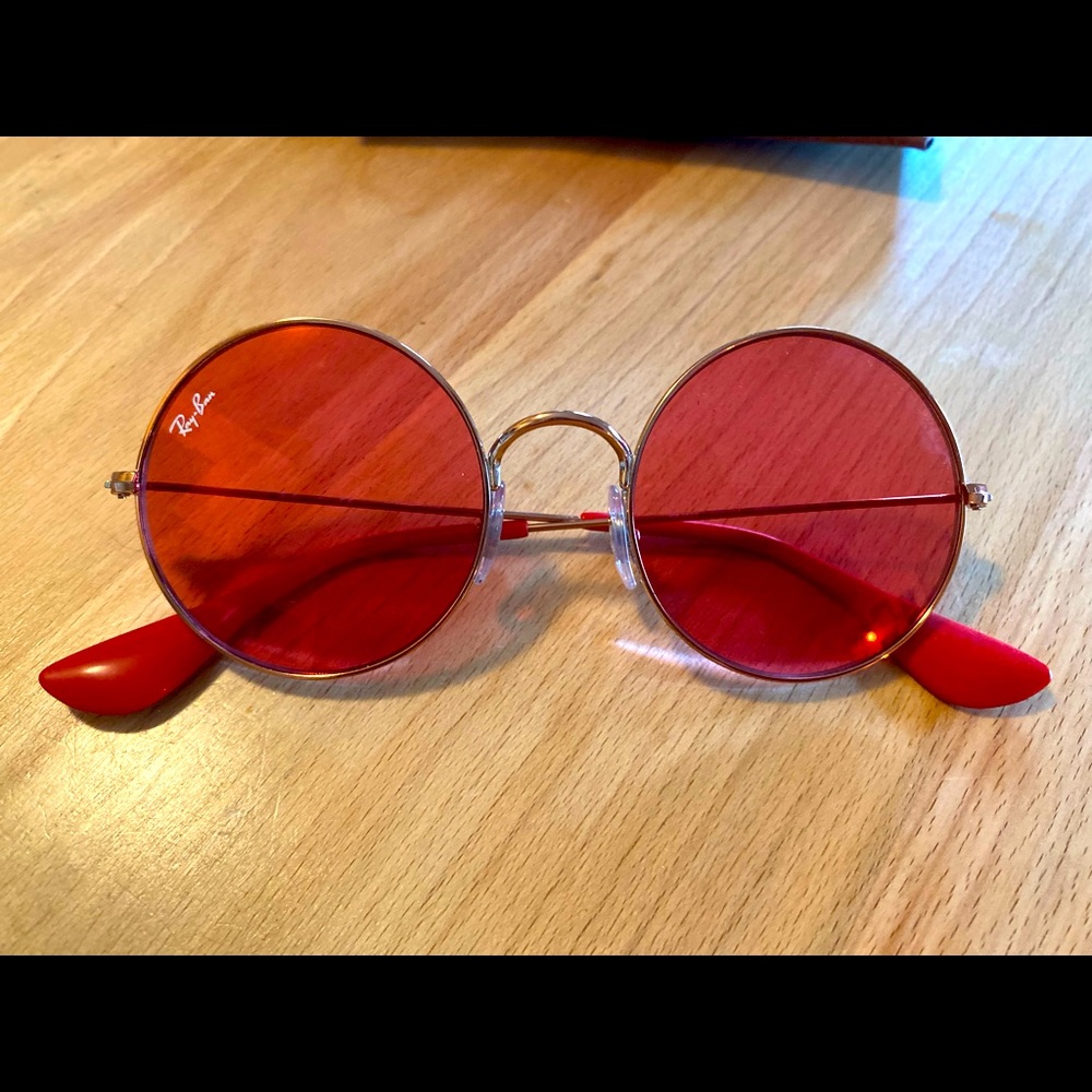 Ray-ban round red lense wire frame. NWOT